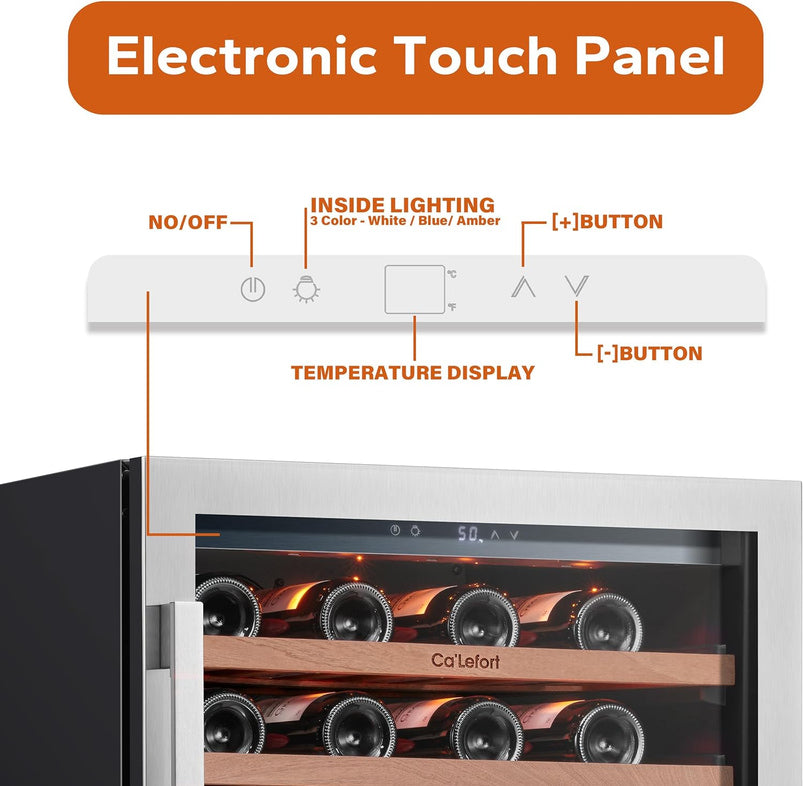 24 in Wine Cooler Refrigerator, 46 Bottle Wine Fridge Dual Zone with Modern Touch Intelligent Digital 40 Degree -65 Degree F Low Noise