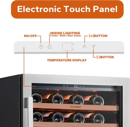 24 in Wine Cooler Refrigerator, 46 Bottle Wine Fridge Dual Zone with Modern Touch Intelligent Digital 40 Degree -65 Degree F Low Noise
