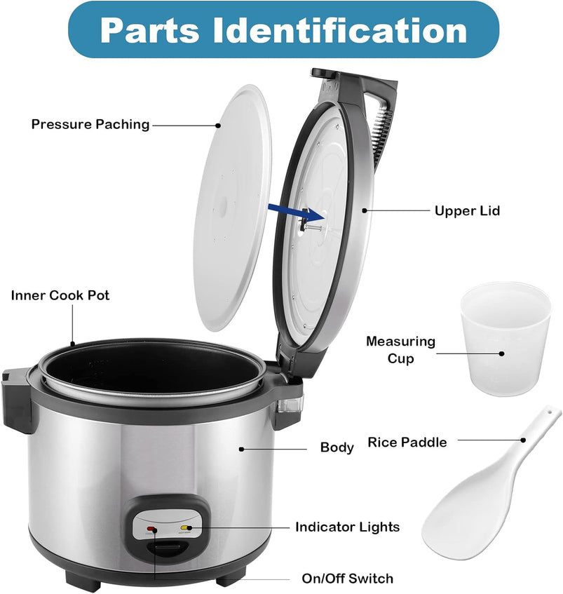 60-Cup Cooked Commercial Rice Cooker and Warmer