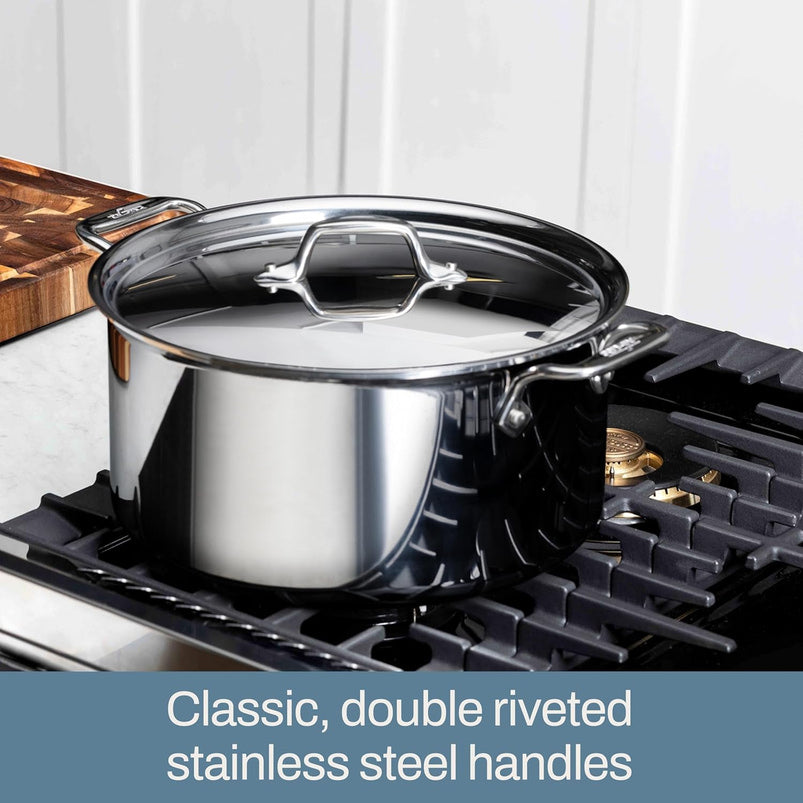 All-Clad D3 Stockpot 8 QT Stainless Lid Induction Oven Safe