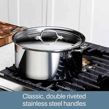 All-Clad D3 Stockpot 8 QT Stainless Lid Induction Oven Safe