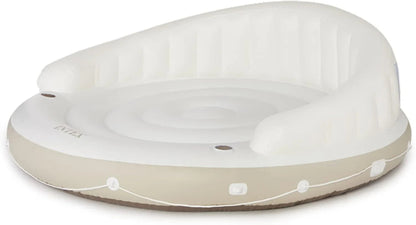 58292EP Canopy Island Inflatable Pool Float, Comfortable Lounge Surface, Built-in Cup Holders, Detachable Sunshade, 440lb MAX Weight Capacity