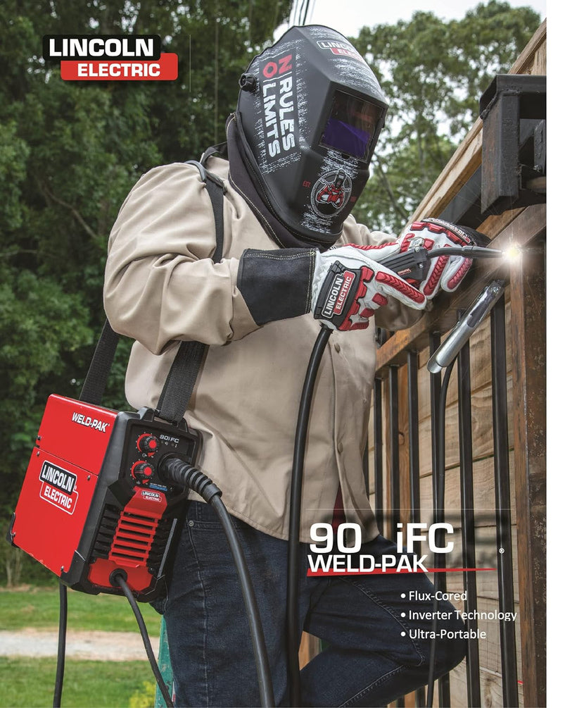 90i Fc Flux Core Wire Feed Weld-Pak Welder, 120V Welding Machine, Portable W/Shoulder Strap, Protective Metal Case, Small Jobs, K5255-1