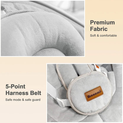 Baby Swings for Infants, Monamii Baby Swing, Bluetooth Infant Swing with Music Speaker, 5 Speeds and Remote Control, Indoor and Outdoor Use