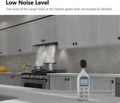 30 Inch Built-in/Insert Range Hood 900 CFM, Ducted/Ductless Convertible Duct