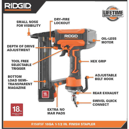 6 Gal. Portable Electric Pancake Air Compressor W/ 18GA Brad Nailer, 16GA Straight Finish Nailer, and 18GA Finish Stapler R69603FK