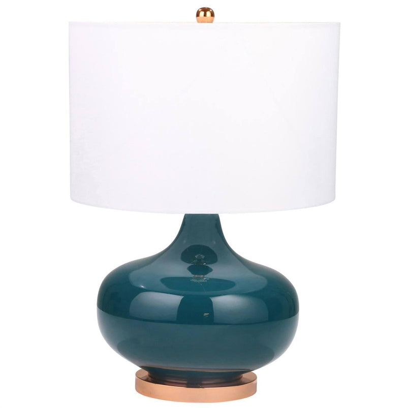 50098-01 26 In. Glass Round Genie Table Lamp Green
