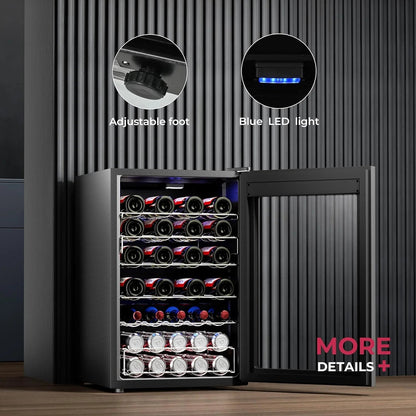Beverage Refrigerator Cooler, 126 CAN Mini Fridge with Glass Door for Soda Beer or Wine, Beverage Cooler for Home, Office