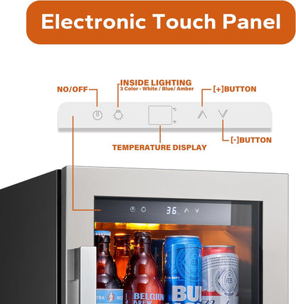 24 in Wine Cooler Refrigerator, 46 Bottle Wine Fridge Dual Zone with Modern Touch Intelligent Digital 40 Degree -65 Degree F Low Noise