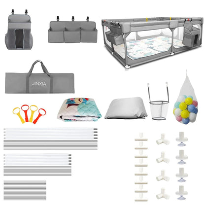 Baby Playpen with Mat 75" 59", Extra Large Playpen for Babies and Toddlers with Storage Bag, BPA-Free, Non-Toxic, Safe No Gaps Playards for Babies