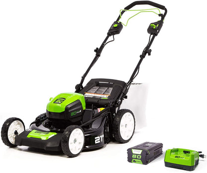 21-Inch 80V Lawn Mower, 2 2Ah Batteries and Charger Included GLM801601