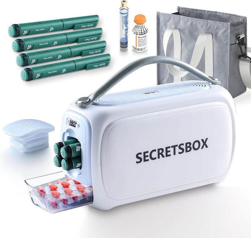 24H 2N1 Insulin Cooler Travel Case 40000mAh Rechargeable Battery Medication Cooler for Travel TSA Approved USB Medicine Cooler for Travel 36-46F