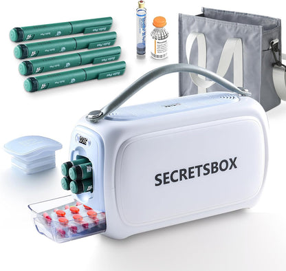 24H 2N1 Insulin Cooler Travel Case 40000mAh Rechargeable Battery Medication Cooler for Travel TSA Approved USB Medicine Cooler for Travel 36-46F