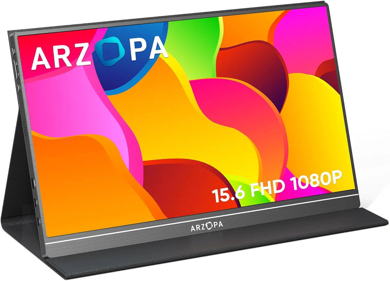 Arzopa Portable Monitor, 15.6 in 1080P FHD Laptop Monitor USB C HDMI Computer Display Hdr Eye Care