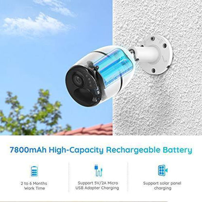 3G/4G Lte Outdoor Solar-Powered Celluar Security Camera, Wirefree Rechargeable Battery Camera System