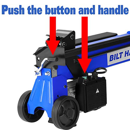 Bilt Hard Log Splitter 6.5 Ton, Wood Splitter Electric Powered 15Amp with Hydraulic RAM