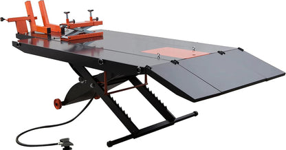 Apluslift MT1500X 1500LB Air-Operated Motorcycle and ATV Lift Table, 48" Wide with Side Extensions, 2-Year Warranty