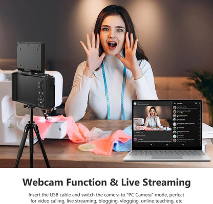 4K Digital Camera for Photography, 64MP Vlogging Camera for Youtube with 3" 180 Degree Flip Screen
