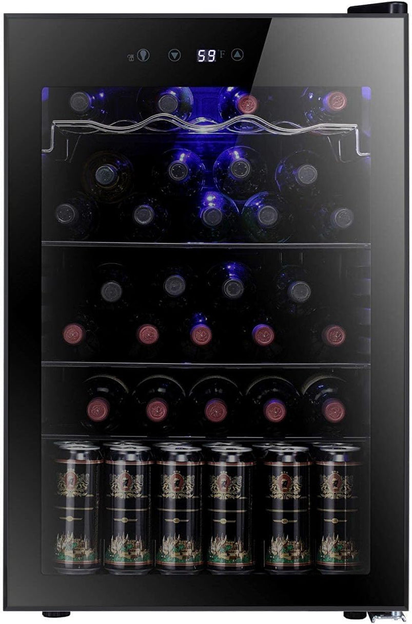 Antarctic Star 36 Bottle Wine Cooler/Cabinet Beverage Refrigerator Small Mini Wine Cellar Beer Soda Bar Fridge Quiet Operation Compressor Adjust