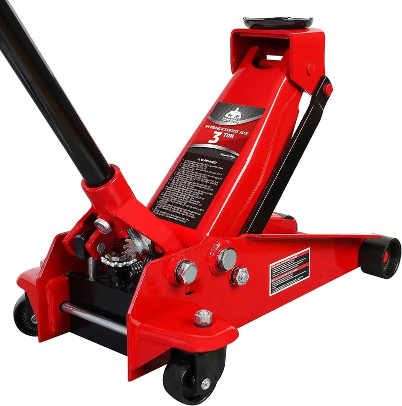 3 Ton Hydraulic Floor Jack with Quick Lift Pump Car Jack, 6,000 LB Capacity, Red, W83025