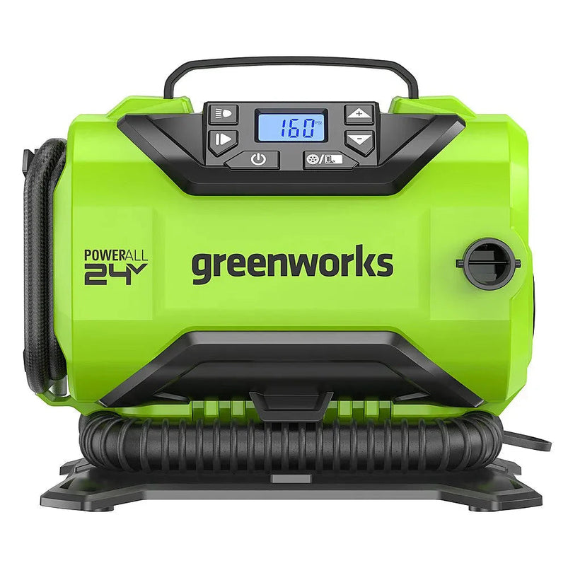 24 Volt Battery Powered 160-PSI Inflator with 2.0 AH USB-C Battery and Charger, Green