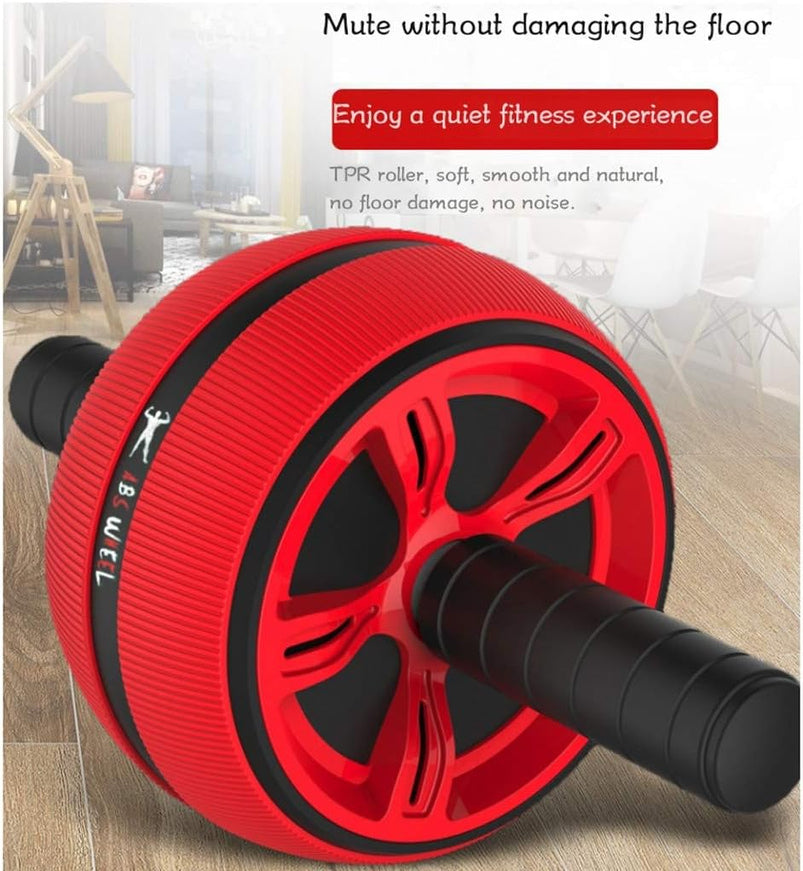 Abdominal Wheel Roller Trainer, Ab Roller Wheel Exercise Equipment, with Training Pad, Fitness Equipment, for Gym Home Exercise Tool Red
