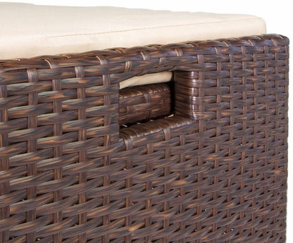 Barton Outdoor Storage Bench Rattan Style Deck Box Wicker Patio Furniture Water Resistance W/Seat Cushion, 60-Gallon, Brown