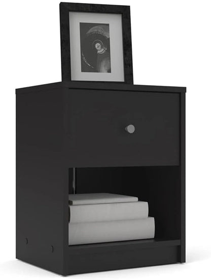 3-Pc Scandinavian Design Engineered Wood Bedroom Furniture Set with 3-Drawer Chest and 6-Drawer Double Dresser and 1-Drawer Nightstand