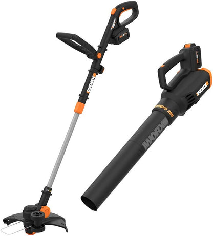 20V GT Revolution 12" 4.0Ah Cordless String Trimmer and Turbine Leaf Blower Power Share Combo Kit, WG930.3 Batteries and Charger Included
