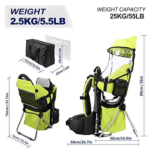 Besrey Child Carrier Lightweight Child Toddler Kids Carrier Backpack for Camping Hiking Grey