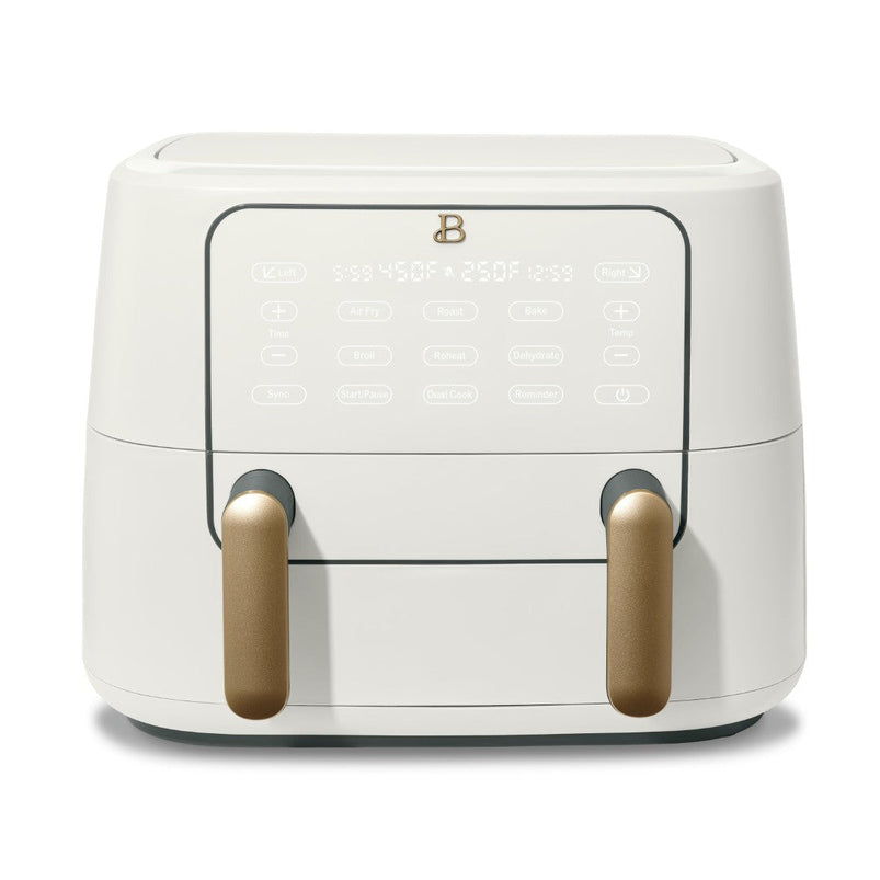 Beautiful 9QT Trizone Air Fryer, White Icing by Drew Barrymore