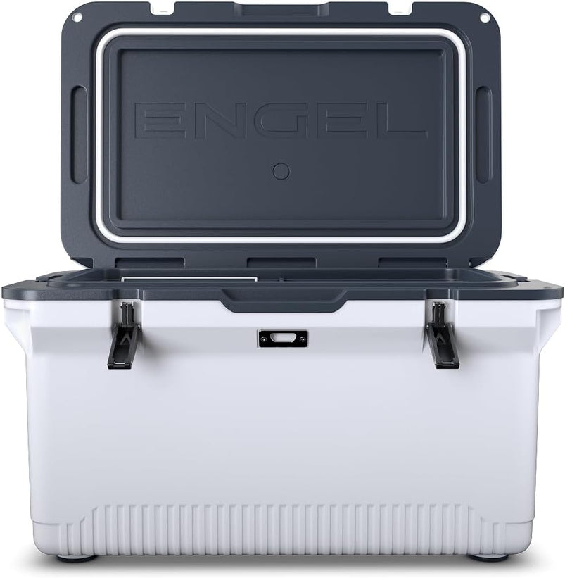 60 QT Ultra-Light Injection Molded Cooler, Ice Chest Keeps Ice up to 7 Days, Large Cooler Includes Wire Basket, Divider and Built-in Bottle Opener