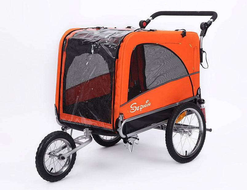 3 in 1 Large Sized Bike Trailer Bicycle Pet Trailer/Jogger/Dog Cage with Suspension 10308