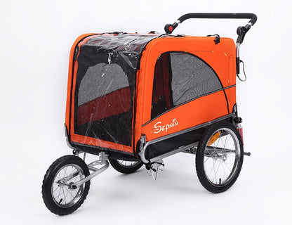 3 in 1 Large Sized Bike Trailer Bicycle Pet Trailer/Jogger/Dog Cage with Suspension 10308