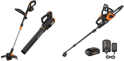 20V GT Revolution 12" 4.0Ah Cordless String Trimmer and Turbine Leaf Blower Power Share Combo Kit, WG930.3 Batteries and Charger Included