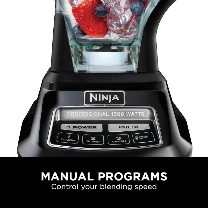 Mega Kitchen System, 1500W, 4 Functions for Smoothies, Processing, Dough, Drinks, with 72-oz. Blender Pitcher, 64-oz. Processor Bowl