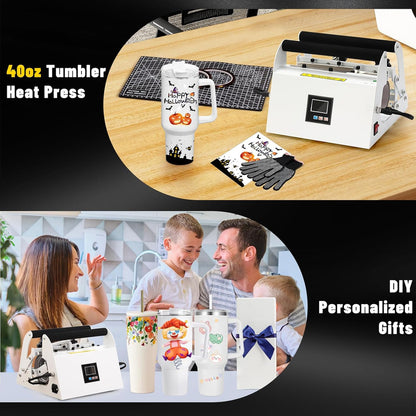 40oz Tumbler Press Tumbler Heat Press Sublimation 40 OZ Tumbler Top and Tapered Bottom Full Wrap, Diy Heat Transfer Vinyl
