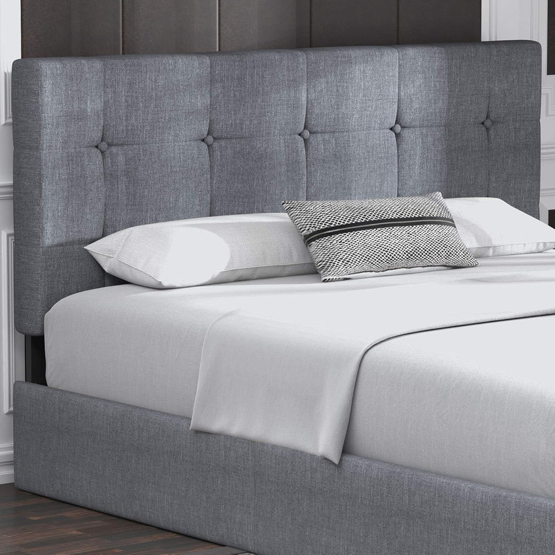 Allewie Upholstered Queen Size Platform Bed Frame with 4 Storage Drawers and Headboard, Square Stitched Button Tufted