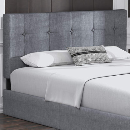 Allewie Upholstered Queen Size Platform Bed Frame with 4 Storage Drawers and Headboard, Square Stitched Button Tufted