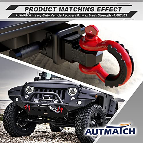 Autmatch D Ring Shackle 3/4" Shackles 2 Pack 41, 887Ibs Break Strength with 7/8" Screw Pin