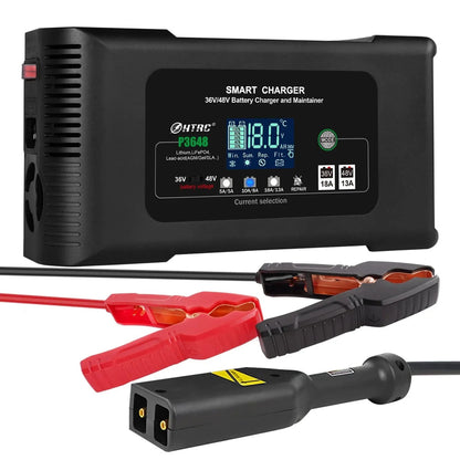 36 Volt Golf Cart Charger 18-Amp Smart Charger, Car Battery Trickle Charger, 36V, 18-Amp and 48V, 13-Amp, Lithium, LiFePO4
