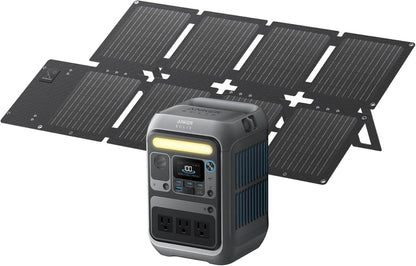 Anker Solar Generator Solix C300 with 60W Solar Panel, 288Wh Portable Power Station, 300W 600W Surge, LiFePO4 Battery, 140W Two-Way Fast Charging
