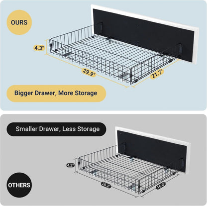 Allewie Upholstered Queen Size Platform Bed Frame with 4 Storage Drawers and Headboard, Square Stitched Button Tufted