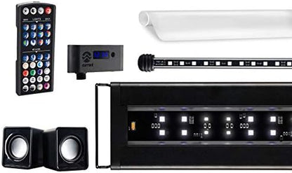72" Inch Serene Aquarium Visual and Audio Aquatic Experience Kit with LED Aquarium Light, LED Background Light