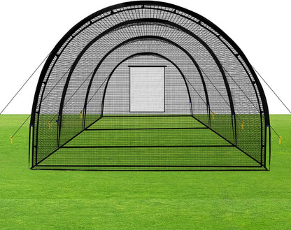 Baseball Batting Cage Net Batting Cages for Backyard Portable Baseball and Softball Batting Cages with Pitching Machine Hole and Detachable Door for