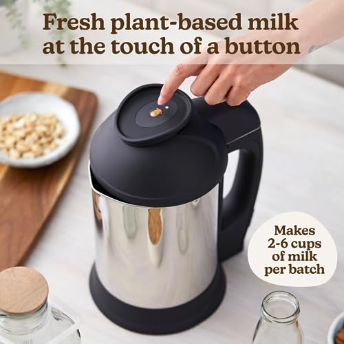 Almond Cow Nut Milk Maker Machine, Plant Based Maker for Homemade Almond, Oat, Cashew Nut Milks, Stainless Steel Food Machines, 5 6 Cups Per Batch