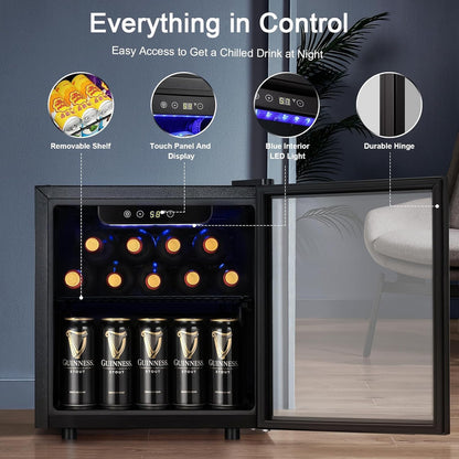 Antarctic Star 36 Bottle Wine Cooler/Cabinet Beverage Refrigerator Small Mini Wine Cellar Beer Soda Bar Fridge Quiet Operation Compressor Adjust