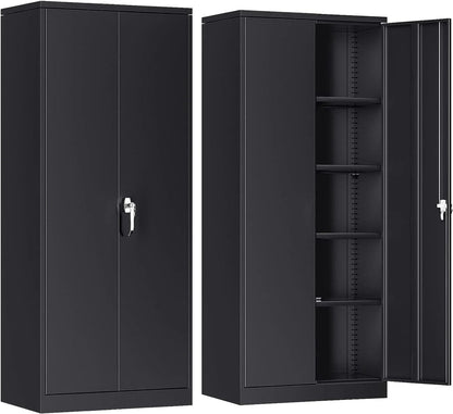 Atripark Metal Storage Cabinet with Lock, 72" Lockable Garage Tool Cabinet with Doors