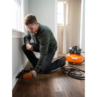 6 Gal. Portable Electric Pancake Air Compressor W/ 18GA Brad Nailer, 16GA Straight Finish Nailer, and 18GA Finish Stapler R69603FK