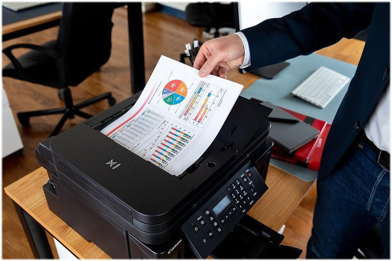 All-in-One Printer Home Office, Wireless Super Tank Printer, Copier, Scan, Fax and Adf with Mobile Printing, Black, Works with Alexa